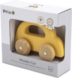 Mașină din lemn de împins VIGA PolarB galbenă