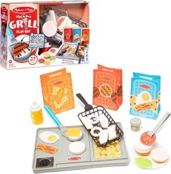 Set de grătar Melissa & Doug Flip & Fry cu alimente care își schimbă culoarea, 27 de piese