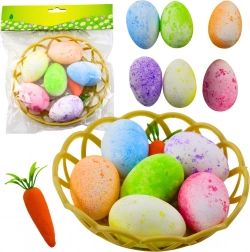 Ornamente de Paște în coșuleț cu ouă și morcov 7 buc