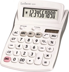 Calculator de birou cu 10 cifre, afișaj rabatabil și alimentare duală