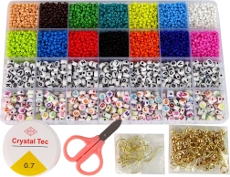 Set de mărgele pentru realizarea bijuteriilor Litere Cuvinte 14 culori