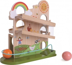Pistă de bile din lemn Ferma Fericită 2Kids Toys
