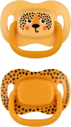 Set de suzete simetrice din silicon Canpol babies Mountains 0–6 luni, 2 buc – Portocaliu