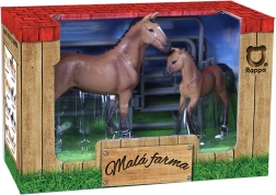 Set de cai cu țarc - maro cu pată albă