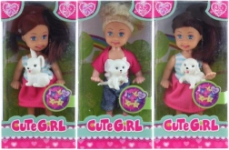 Păpușă cu animăluț 12 cm