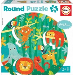 Puzzle rotund Educa Junglă, 28 piese