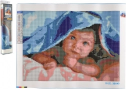 Pictură cu diamante Drăgălașul copil mic 30x40 cm