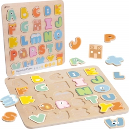 Puzzle clasic din lemn Montessori alfabet 27 buc