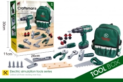 Rucsacul micului meșter cu unelte și bormașină