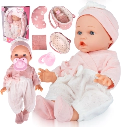 Păpușă 30 cm în port-bebe