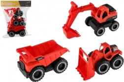 Set de mașinuțe de construcții 3 buc, plastic, 15–19 cm, cu rulare liberă
