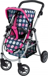 woopie royal cărucior pentru păpuși cu 4 roți și scaun reglabil
