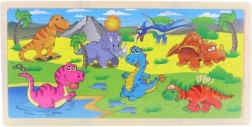 Puzzle din lemn dinozauri 96 piese