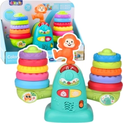Cântar interactiv educativ pentru copii mici cu sunete, melodii și inele colorate – Leușor
