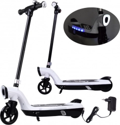 Trotinetă electrică cu iluminare LED pentru copii – Alb
