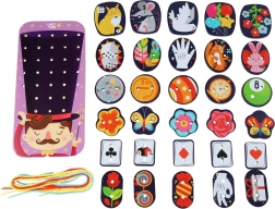 Lucy & Leo set magic din lemn cu șireturi
