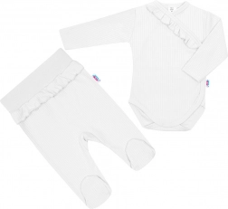 Set pentru bebeluși din două piese NEW BABY Stripes – alb