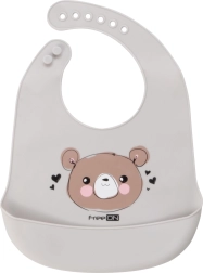 Baveta de silicon Ursuleț gri