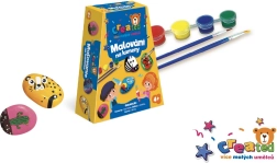 Set pentru pictat pe pietricele cu culori și pensule în cutie 19 × 14 × 5 cm