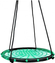 Leagăn rotund cu plasă de frânghie 80 cm – Verde