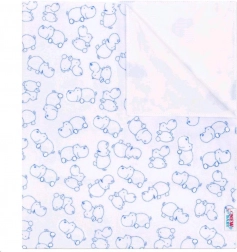 Pernuță flanelată impermeabilă NEW BABY, cu hipopotam