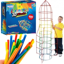 set de construcție cu paie luminoase 400 buc woopie