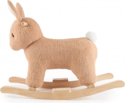Bieco iepuraș balansoar Fine din boucle pe tălpi din lemn