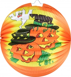 Lampion de Halloween cu motiv de dovleci veseli