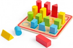 Bigjigs Toys sortator de forme din lemn, 16 piese (25 × 25 cm)