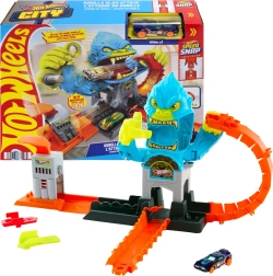 hot wheels city gorila flămândă gorilla slam – pistă de curse cu mașinuță