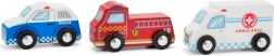 Set de vehicule de salvare din lemn pentru copii