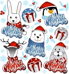 Aplicații de Crăciun cu animale pe un mic marcaj