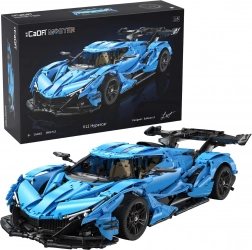 Set de construcție CADA Master V12 hypercar albastru 1:8 (3865 piese)