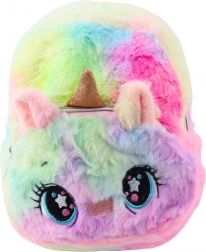 Rucsac de pluș pentru copii Unicorn Curcubeu 20 cm 3L