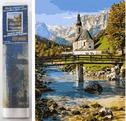 Pictură cu diamante – Biserica din Ramsau 30 × 40 cm