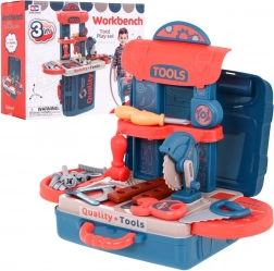 Set de unelte 3în1 pentru copii cu geantă, masă de lucru și masă de atelier