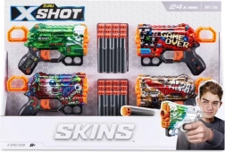 Set de blastere X-SHOT Skins Menace – 4 buc., 24 de darduri