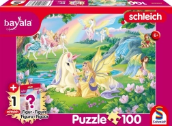 Puzzle Bayala: unicorni magici 100 piese cu figurină SCHLEICH