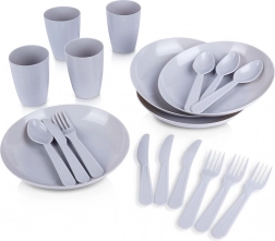 Set de picnic din plastic pentru 4 persoane, 20 de piese