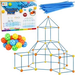 Set creativ de construcție din tuburi pentru structuri spațiale, 340 piese
