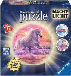 RAVENSBURGER puzzleball 3D luminos, cal pe plajă, 72 de pierse