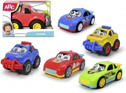abc speedy auto pentru cei mai mici 27 cm – set de mașinuțe de curse și camioane (6 tipuri)