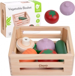 Lumea clasică Coș de lemn cu legume