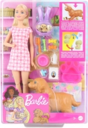 Set de joacă Barbie nașterea cățelușilor