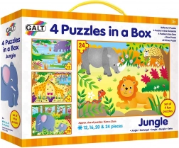 Puzzle junglă 4 în 1 (12, 16, 20, 24 piese) GALT