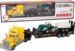 Camion telecomandat cu semiremorcă de 60 cm și excavator cu lumini