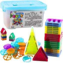 Set de construcție magnetic colorat cu 57 de piese în cutie