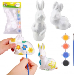 Set pentru pictat ornamente din polistiren cu 4 iepurași, culori și pensulă