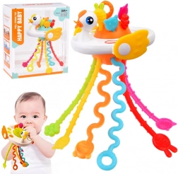 Jucărie senzorială și inel gingival în formă de lebădă pentru bebeluși