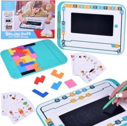 Set educațional 3 în 1 cu tabletă LCD și carduri pentru învățarea limbii engleze